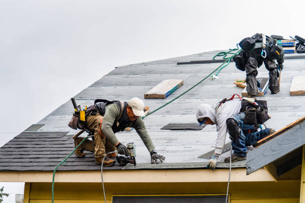 Professional Gutter Installation technician working in Wishram, WA